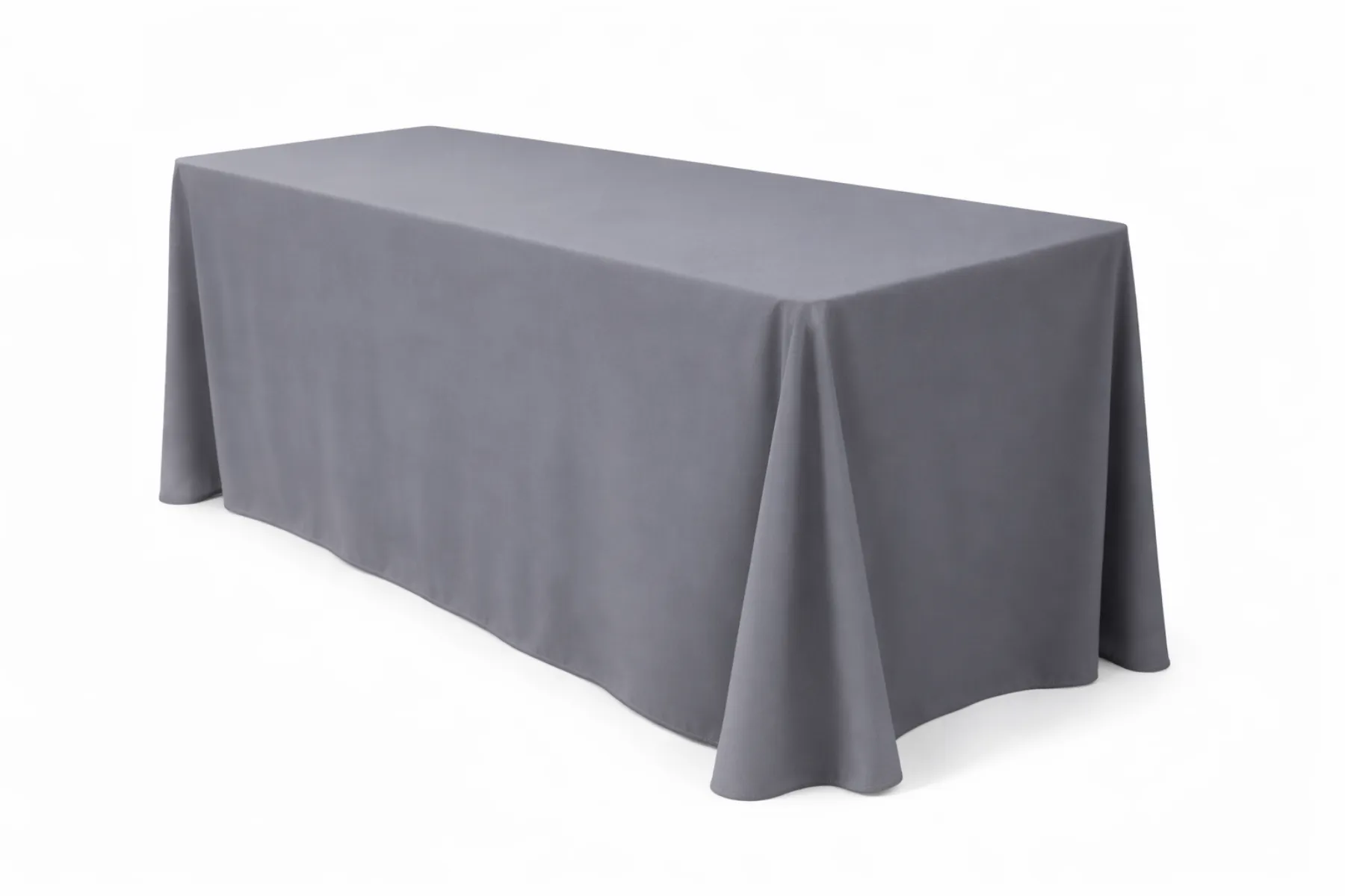 Eckige bodenlange Tischdecke grau kaufen für Banketttische, Event und Gastronomie