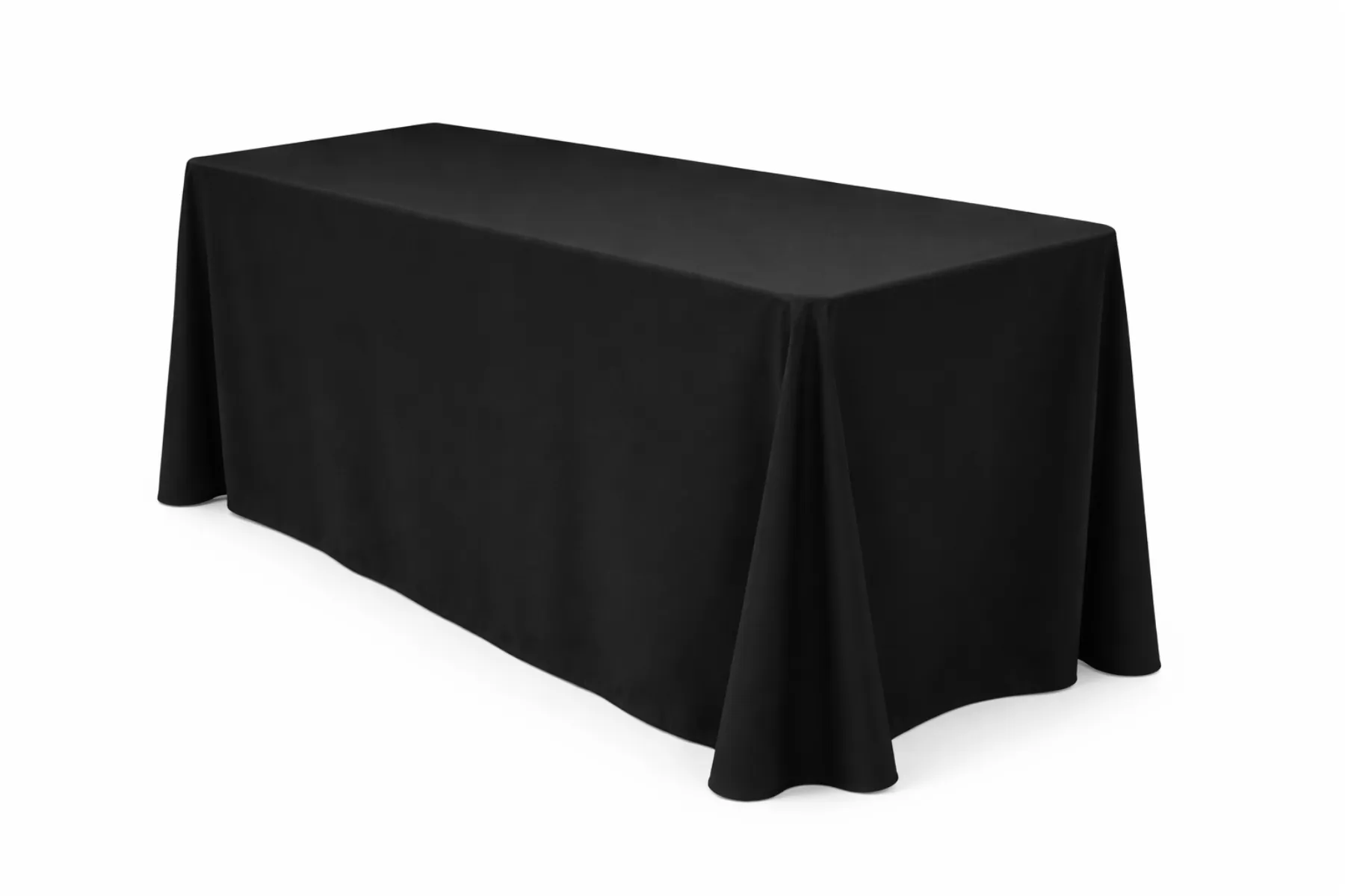 Eckige bodenlange Tischdecke schwarz kaufen für Banketttische, Event und Gastronomie