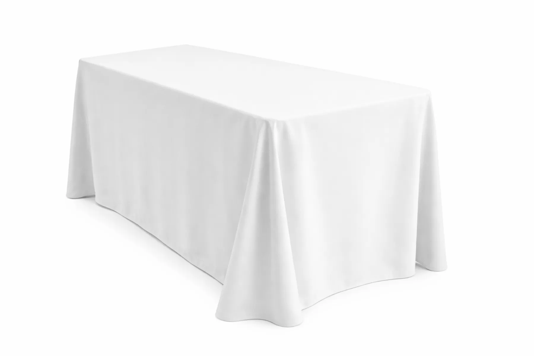 Eckige bodenlange Tischdecke weiß kaufen für Banketttische, Hochzeit und Gastronomie