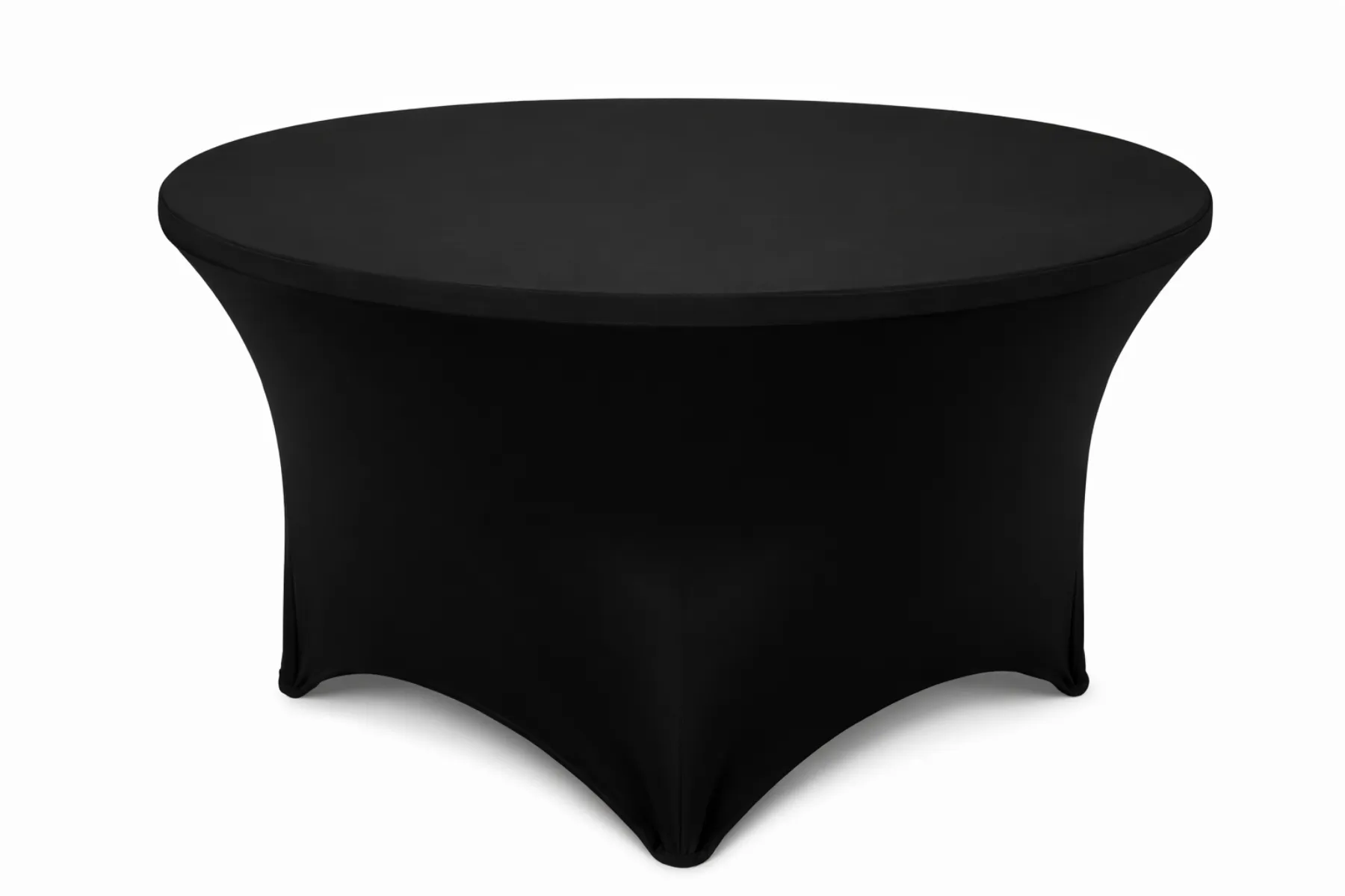 Stretch Tischdecke rund schwarz kaufen – Husse für Banketttische & Events