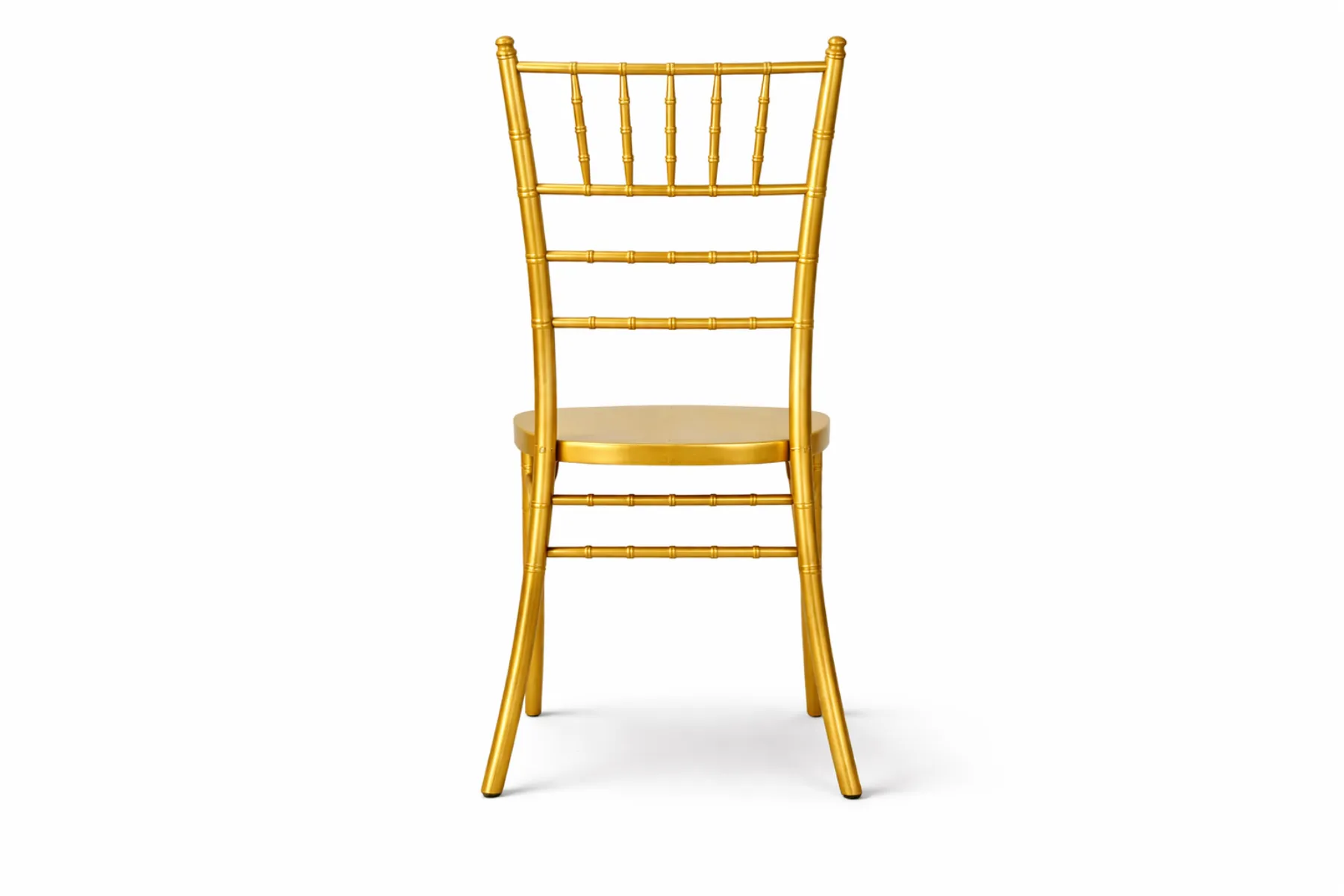 Rückansicht Chiavari Stuhl gold aus Kunststoff kaufen für Hochzeit, Bankett und Eventeinsatz